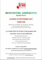Rencontre adhérents Paris 25 novembre 2017